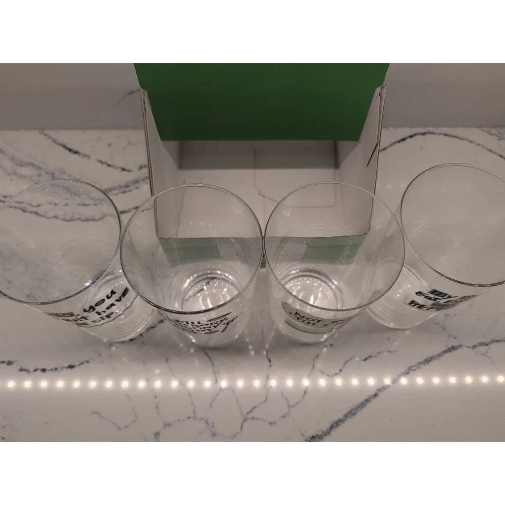 Hallmark‎ Shoebox Pint Glasses Set 4 Different Dad Man Cave NWT